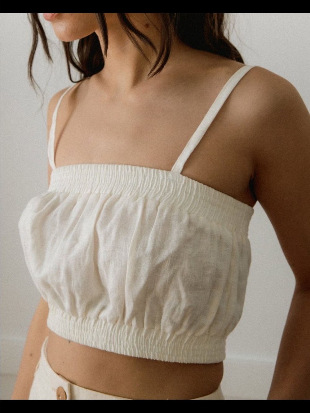 Harly Jae white 100% linen Posie Top in size medium